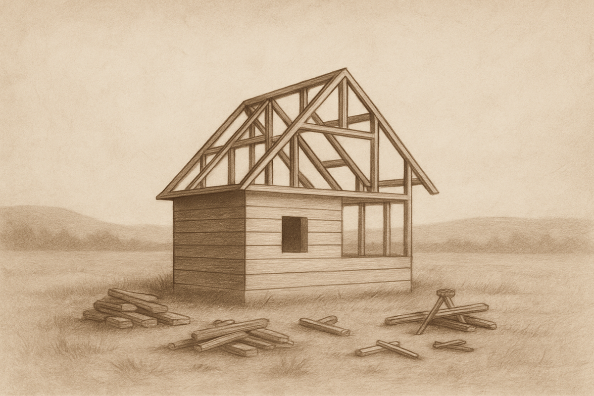 house mid construction